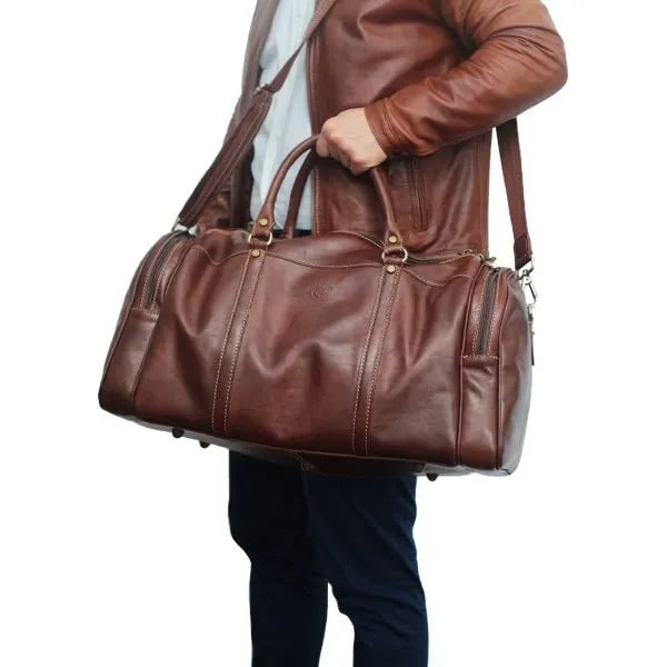 Firenze Leather Travel Duffle Bag – Tuscan Craftsmanship for the Modern Explorer