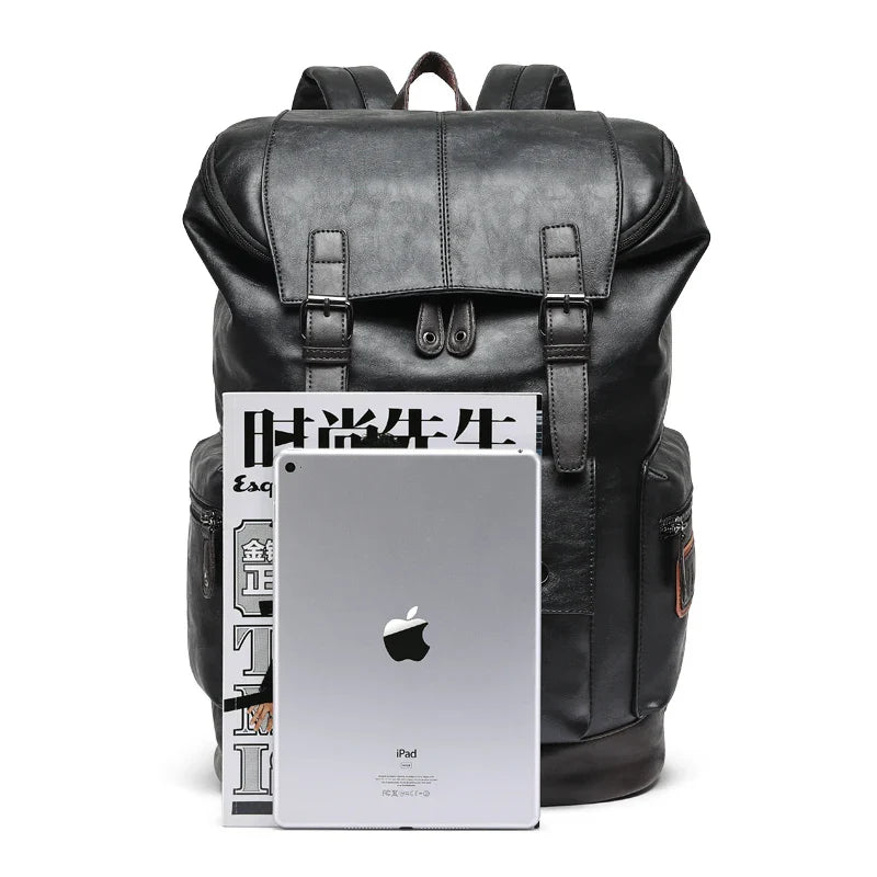Men's Anti-Theft Leather Backpack – Large Capacity for Laptop and Business Travel