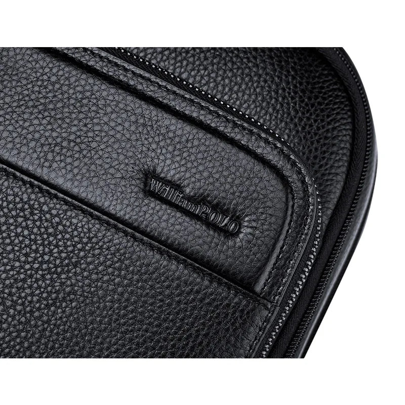Men’s Genuine Leather Backpack – Large Capacity, Multifunctional for Commuting, Travel, and Leisure