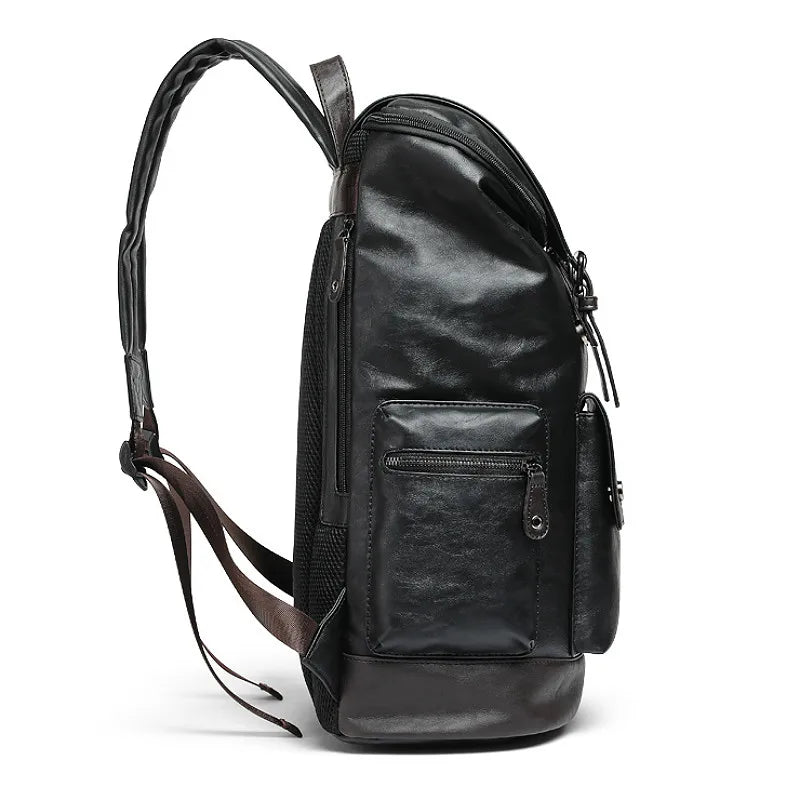 Men's Anti-Theft Leather Backpack – Large Capacity for Laptop and Business Travel