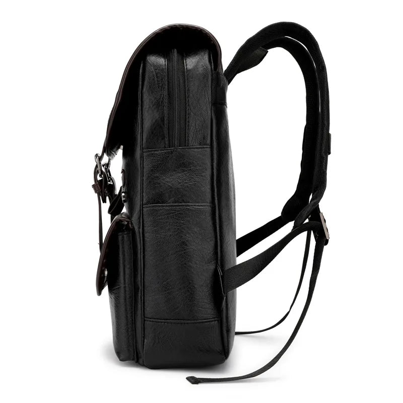 Vintage Genuine Leather Backpack for Laptop – Large Capacity, Waterproof, and Multifunctional for School and Travel