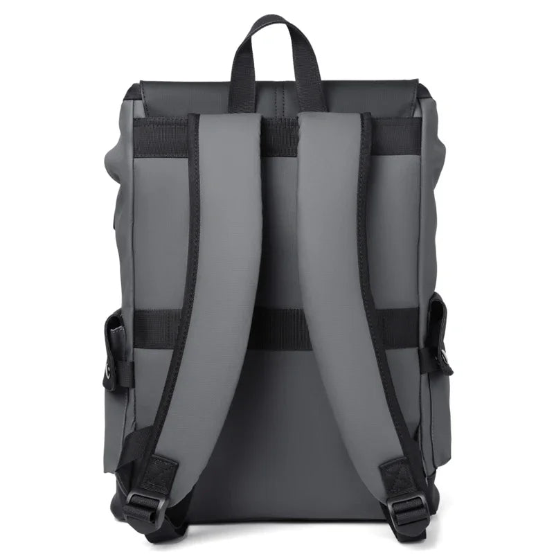 Men’s Waterproof PU Leather Backpack with USB Port – Large Capacity for Business, Laptop, and Urban Life