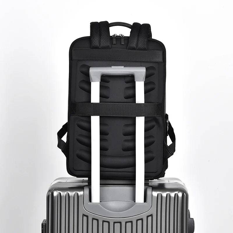 Men’s Leather Backpack with USB Port – Elegant and Functional for Office, Travel, and Laptop
