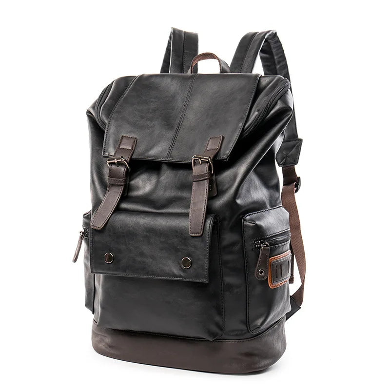 Men's Anti-Theft Leather Backpack – Large Capacity for Laptop and Business Travel
