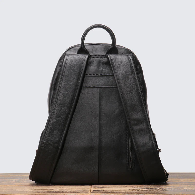 LeathFocus Men’s Vintage Leather Backpack – Classic, Handmade, for School and Leisure