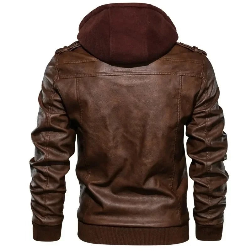 Men’s Genuine Leather Jacket – MotorJack Premium | Modern Biker Style in Black