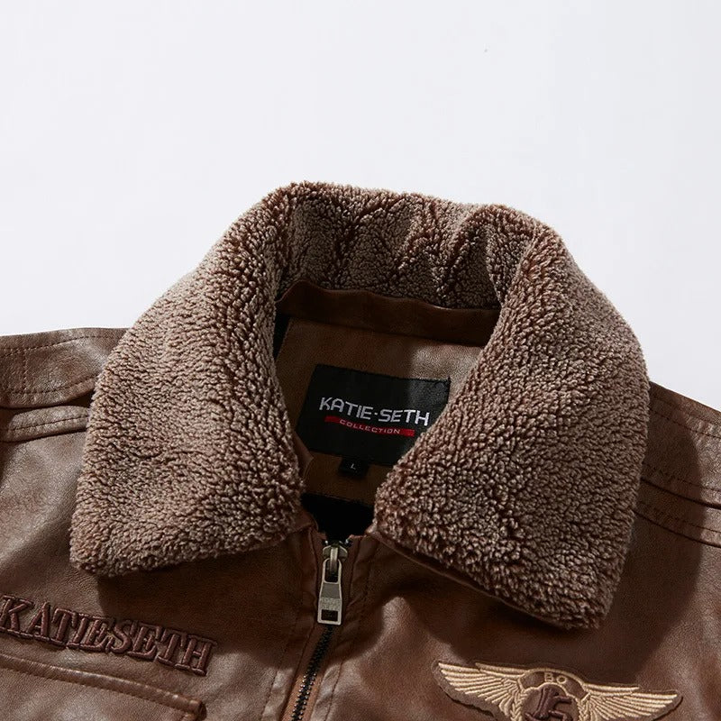 Strength and Style in a Genuine Leather Men's Jacket – Thompson Baker