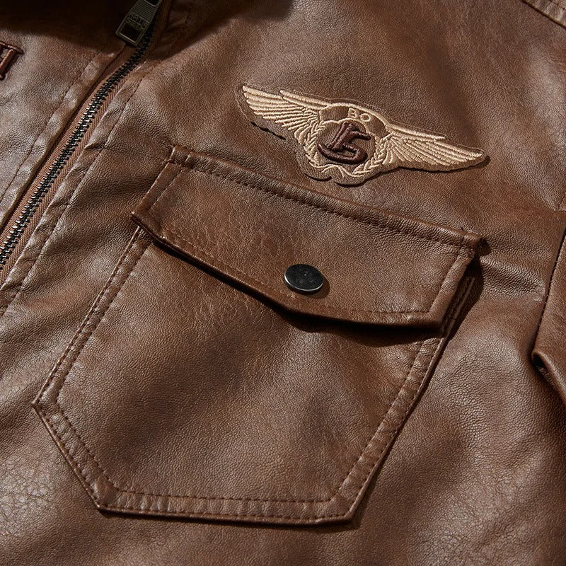 Strength and Style in a Genuine Leather Men's Jacket – Thompson Baker