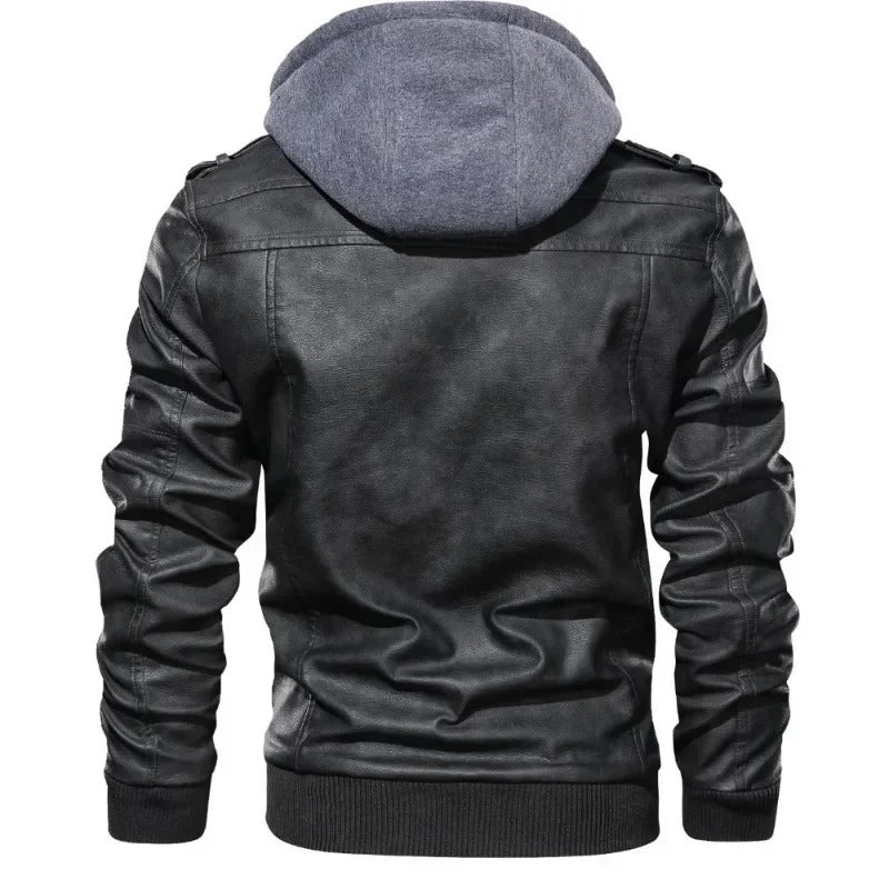 Men’s Genuine Leather Jacket – MotorJack Premium | Modern Biker Style in Black
