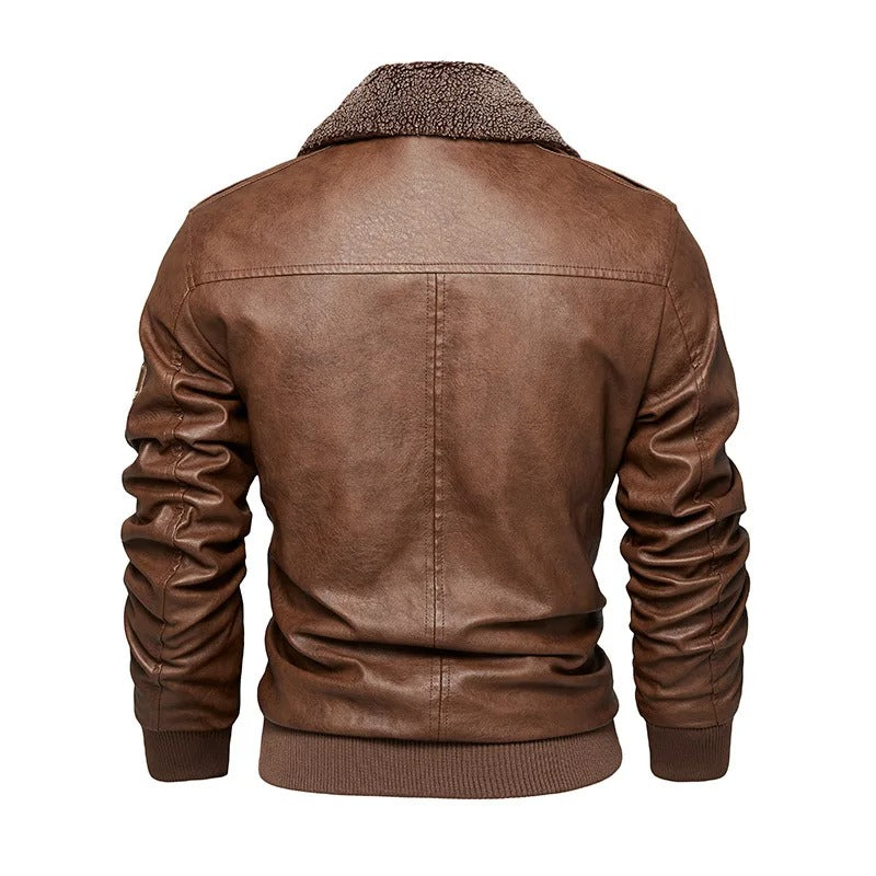 Strength and Style in a Genuine Leather Men's Jacket – Thompson Baker
