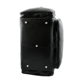 Praga Black Leather Travel Duffle Bag – Elegant and Spacious