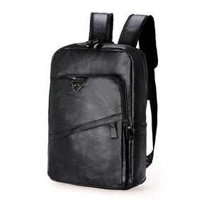 Luxury Men's Leather Backpack – Waterproof, Large Capacity for School, Travel, and Casual Use