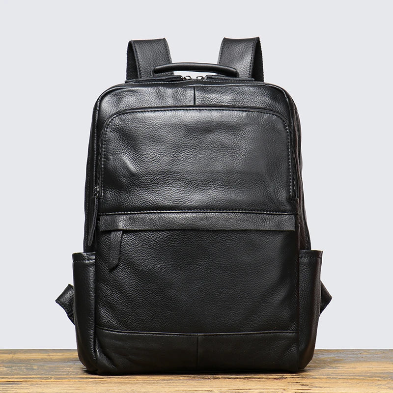 Leathfocus Vintage Men's Backpack in Genuine Cowhide Leather – Crossbody and Backpack for 15" Laptop