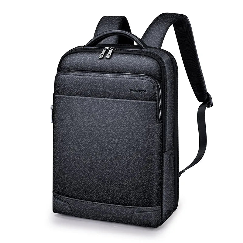 Men’s Genuine Leather Backpack – Large Capacity, Multifunctional for Commuting, Travel, and Leisure