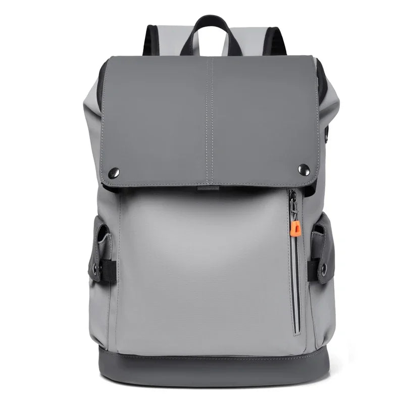 Men’s Waterproof PU Leather Backpack with USB Port – Large Capacity for Business, Laptop, and Urban Life