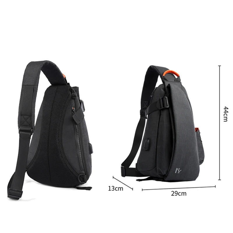 Men's Waterproof Leather Backpack with USB Port – Large Capacity for Laptop, Business, and Travel