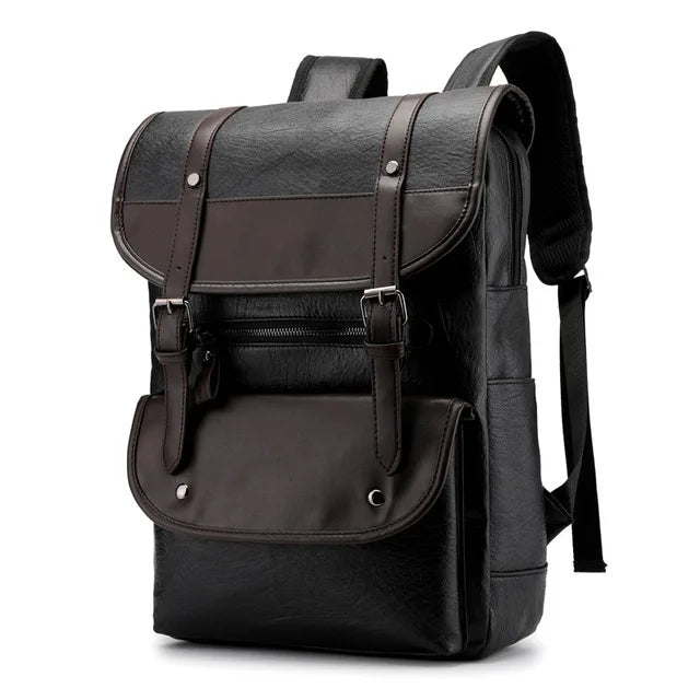 Vintage Genuine Leather Backpack for Laptop – Large Capacity, Waterproof, and Multifunctional for School and Travel