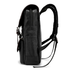 Vintage Genuine Leather Backpack for Laptop – Large Capacity, Waterproof, and Multifunctional for School and Travel