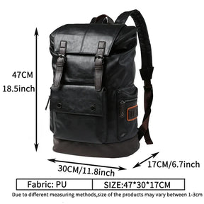 Men's Anti-Theft Leather Backpack – Large Capacity for Laptop and Business Travel