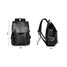 Luxury Men's Leather Backpack – Large Capacity for Laptop and Business Travel