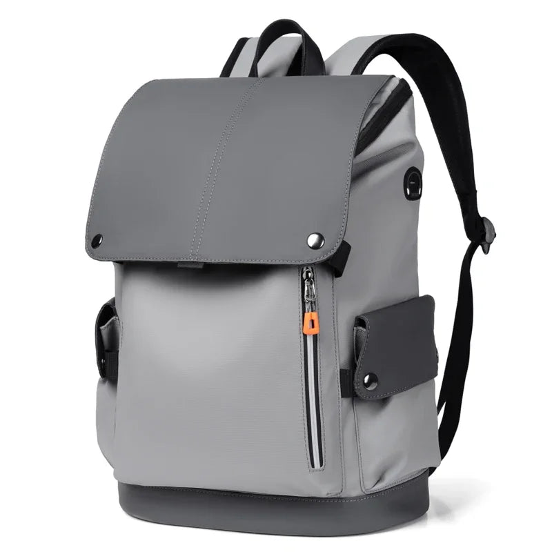 Men’s Waterproof PU Leather Backpack with USB Port – Large Capacity for Business, Laptop, and Urban Life