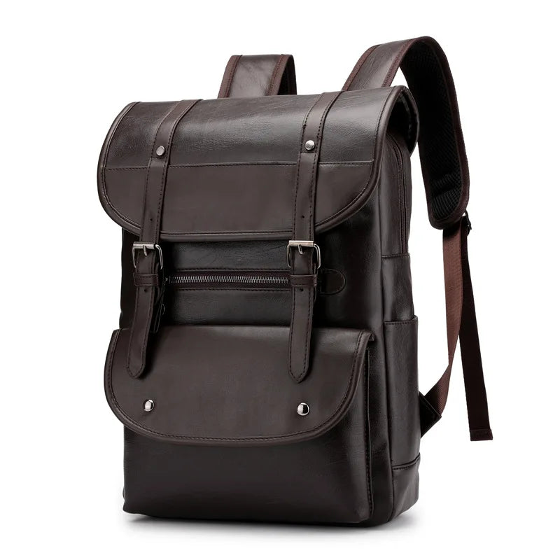 Vintage Genuine Leather Backpack for Laptop – Large Capacity, Waterproof, and Multifunctional for School and Travel