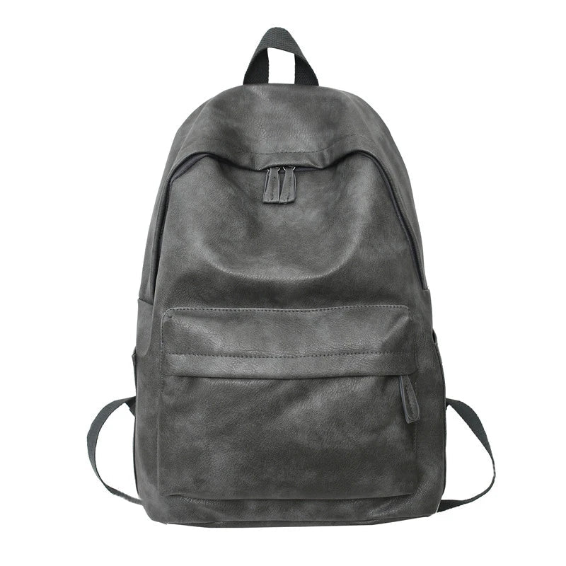 Unisex Synthetic Leather Backpack – Large Capacity for Laptop, School & Travel
