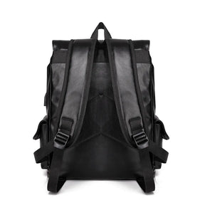 Luxury Men's Leather Backpack – Large Capacity for Laptop and Business Travel