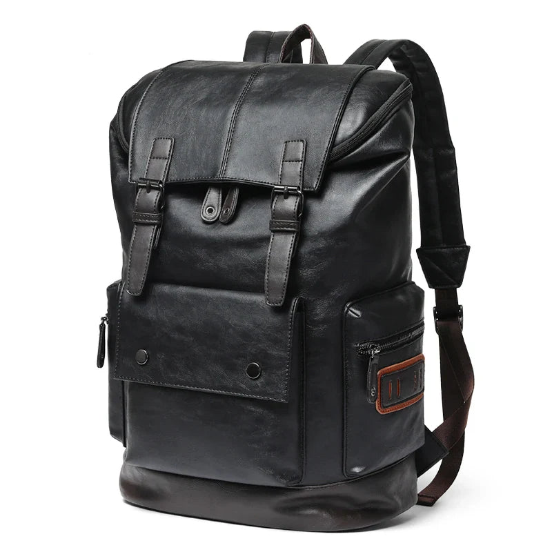 Men's Anti-Theft Leather Backpack – Large Capacity for Laptop and Business Travel