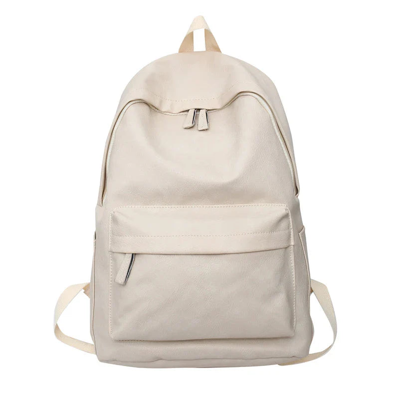 Unisex Synthetic Leather Backpack – Large Capacity for Laptop, School & Travel