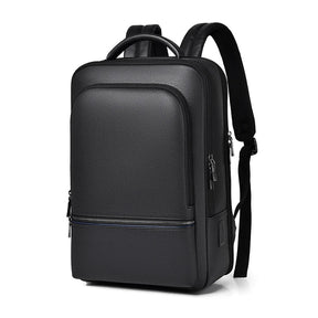 Men’s Leather Backpack with USB Port – Elegant and Functional for Office, Travel, and Laptop