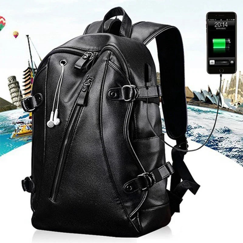 Waterproof Men's Backpack with USB Port – Large Capacity for Daily Use