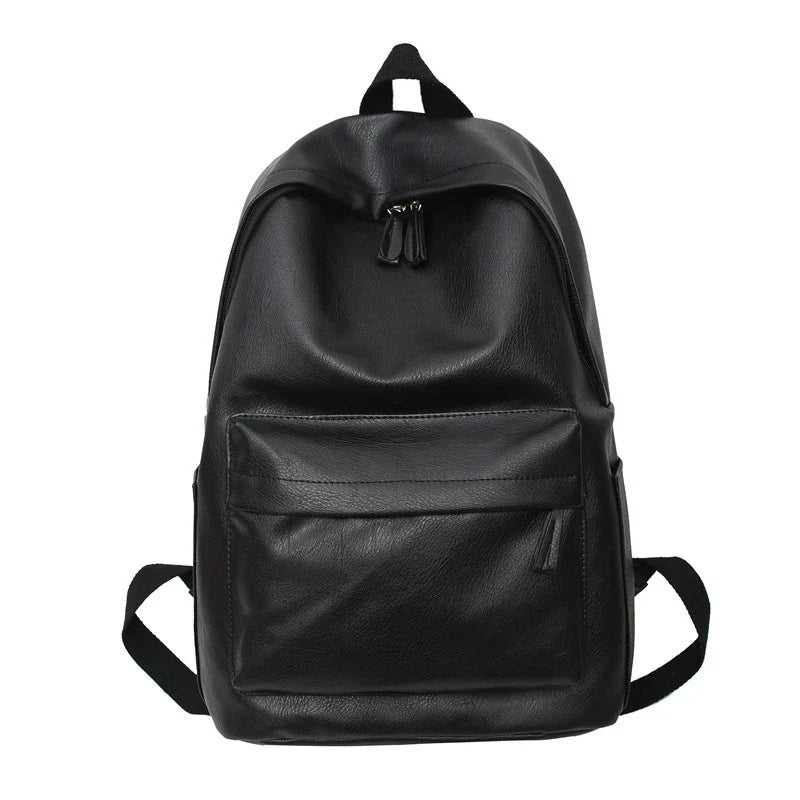 Unisex Synthetic Leather Backpack – Large Capacity for Laptop, School & Travel