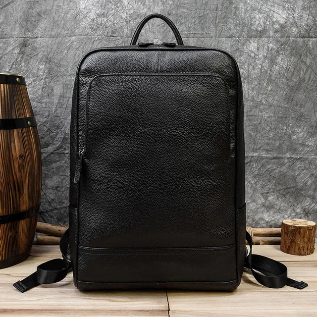 Luufan Genuine Leather Men’s Backpack – Large Capacity for Travel, School, and Work