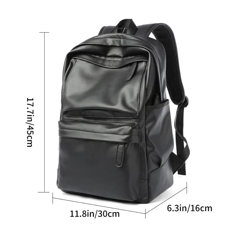 Waterproof Leather Backpack for Men with USB Port – Ideal for 14” Laptop and Casual Travel