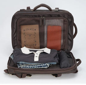 Vintage Crazy Horse Leather Backpack for Men – Large Capacity with 15.6" Laptop Compartment