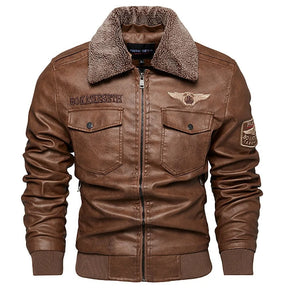 Strength and Style in a Genuine Leather Men's Jacket – Thompson Baker