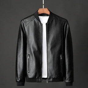 Men’s Black Genuine Leather Jacket – Slim MenPro | Minimal Elegance & Modern Design