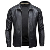 Men’s Blue Genuine Leather Jacket – Jack Premium | Modern Style & Minimal Design