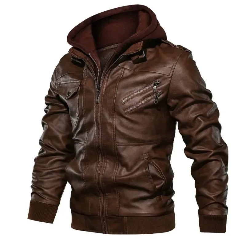 Men’s Genuine Leather Jacket – MotorJack Premium | Modern Biker Style in Black