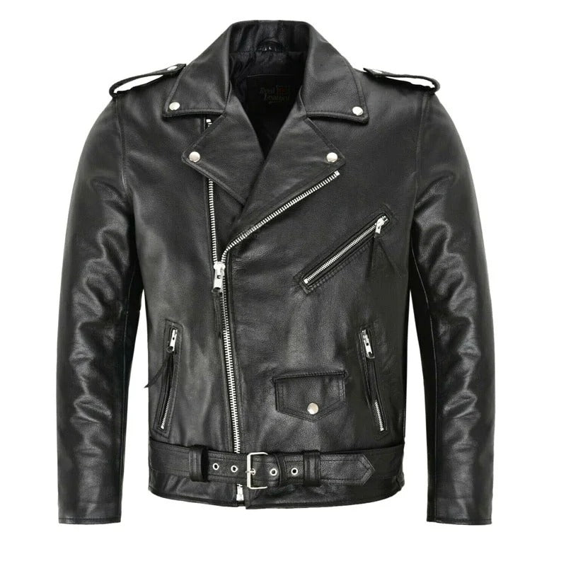 Men’s Genuine Leather Jacket – Classic & Rugged Biker Style | JaquetPro