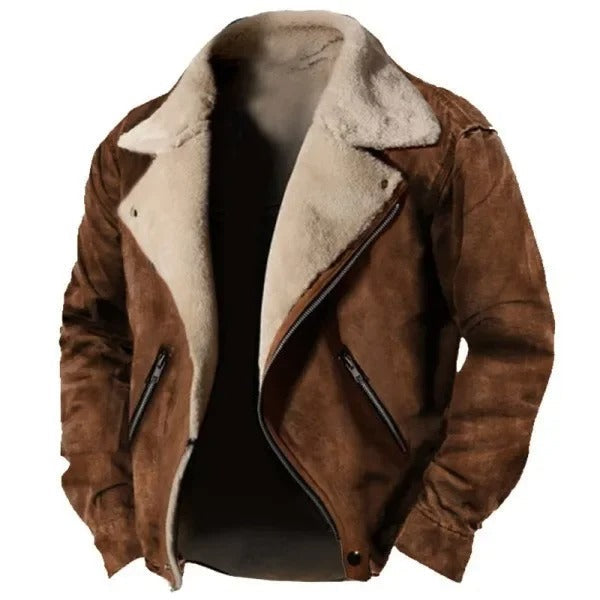 Men’s Winter Jacket with Faux Fur Lining – QuietMen Premium | Warmth & Elegance in Military Green