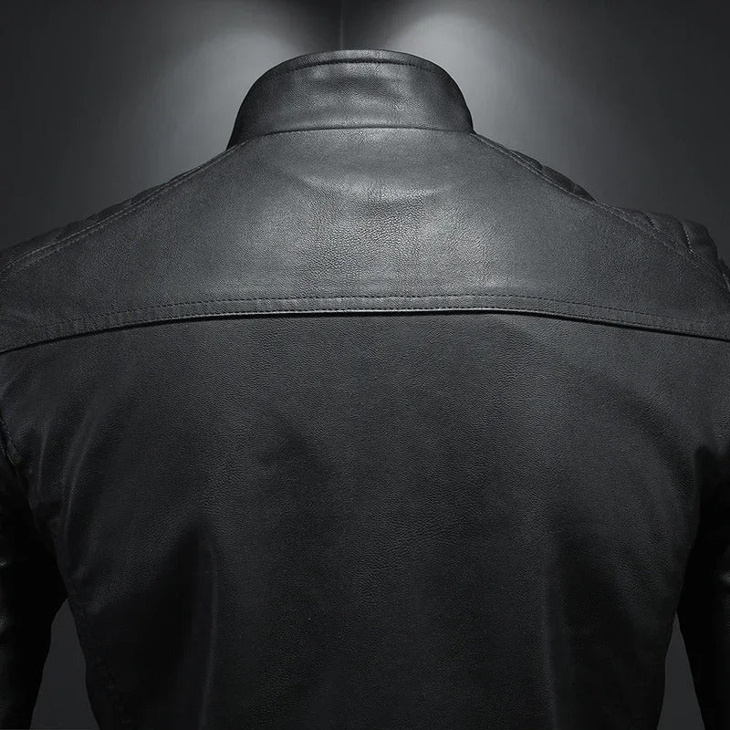 Men’s Blue Genuine Leather Jacket – Jack Premium | Modern Style & Minimal Design