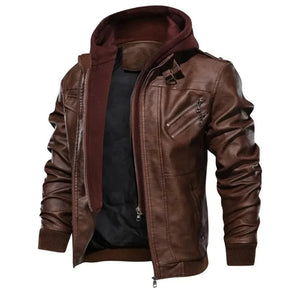 Men’s Genuine Leather Jacket – MotorJack Premium | Modern Biker Style in Black