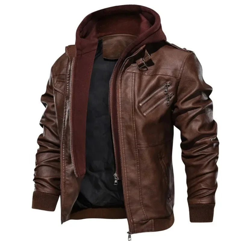 Men’s Genuine Leather Jacket – MotorJack Premium | Modern Biker Style in Black