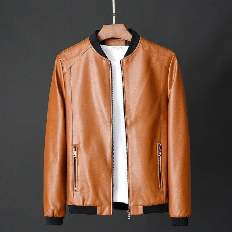 Men’s Black Genuine Leather Jacket – Slim MenPro | Minimal Elegance & Modern Design