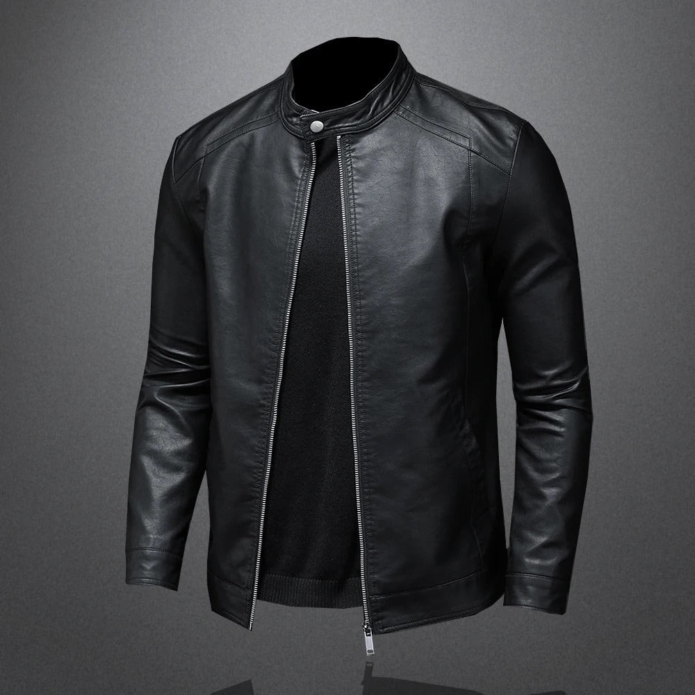 Men’s Genuine Leather Jacket – Jack Premium | Modern Style & Slim Fit in Black
