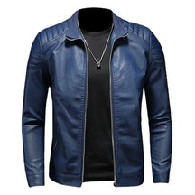 Men’s Blue Genuine Leather Jacket – Jack Premium | Modern Style & Minimal Design