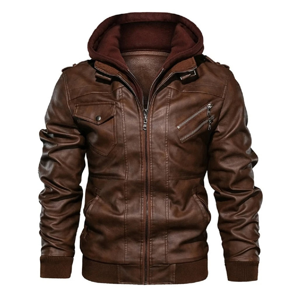 Men’s Genuine Leather Jacket – Classic & Rugged Biker Style | JaquetPro