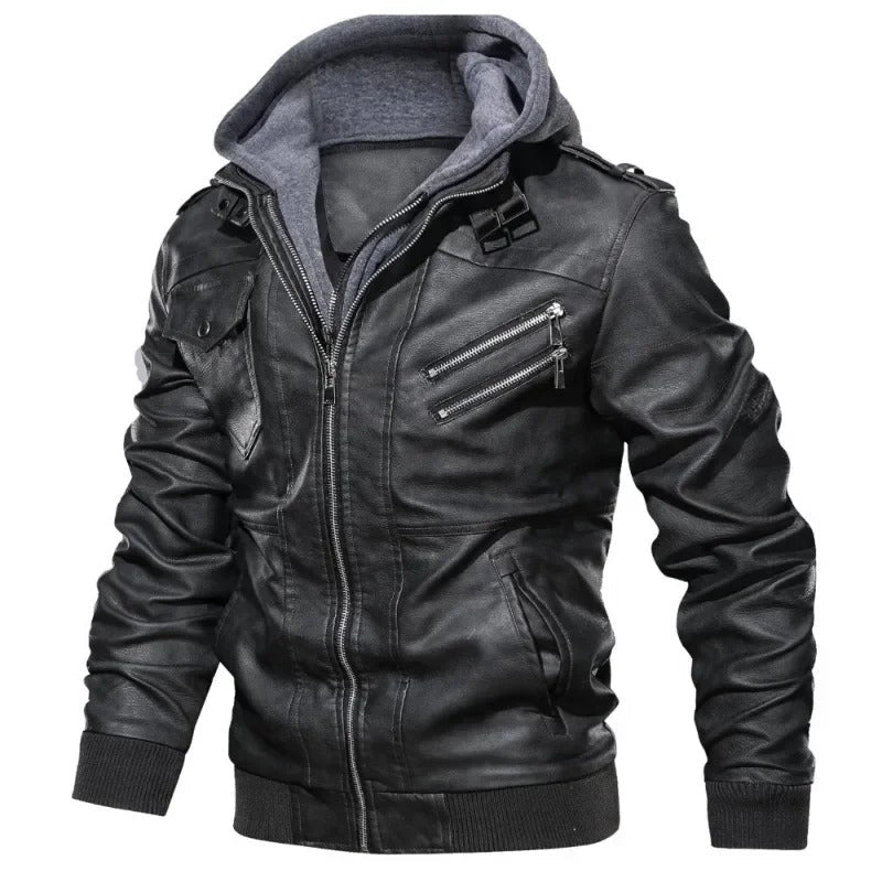 Men’s Genuine Leather Jacket – MotorJack Premium | Modern Biker Style in Black